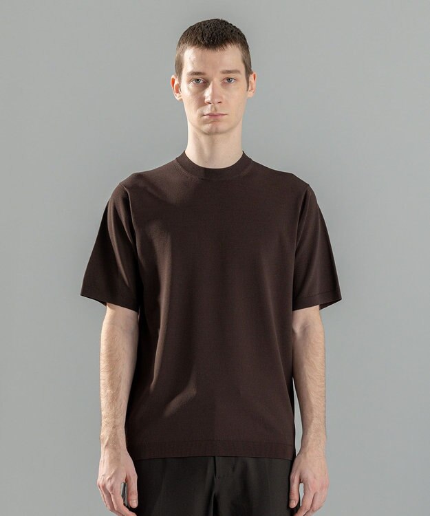 JOSEPH HOMME 【WEB限定カラーあり】【洗える/ストレッチ】リュクスレーヨン　クルーネック半袖ニット ダークブラウン系