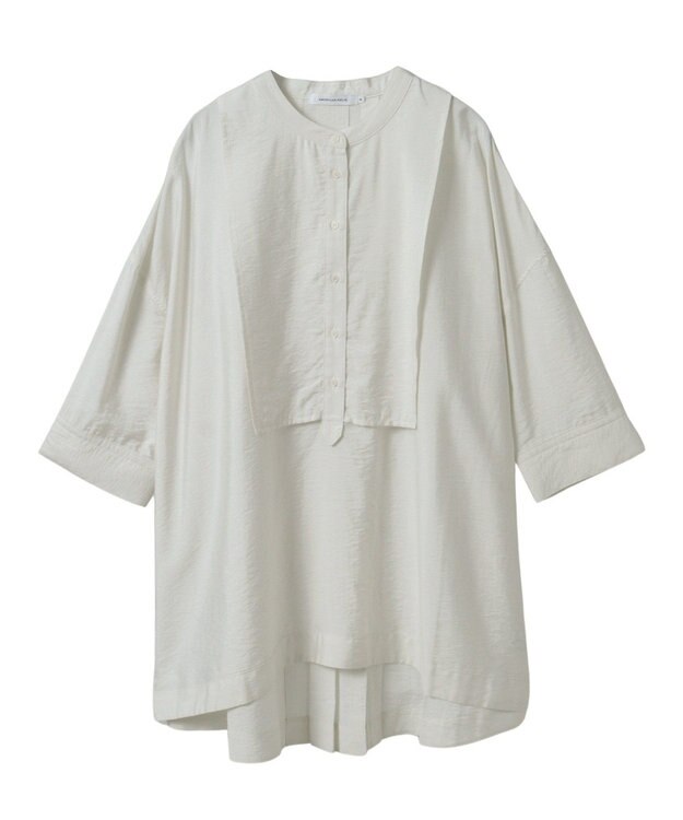 AMERICAN HOLIC 【WEB限定】接触冷感バンドカラーチュニック Ivory