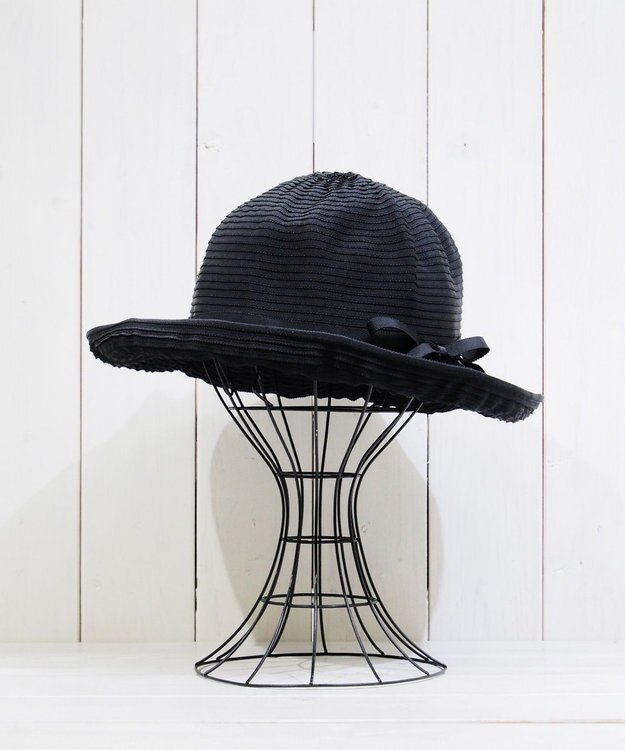 石田製帽 〈25SS新作〉グログランリボン ソフトハット ブラック