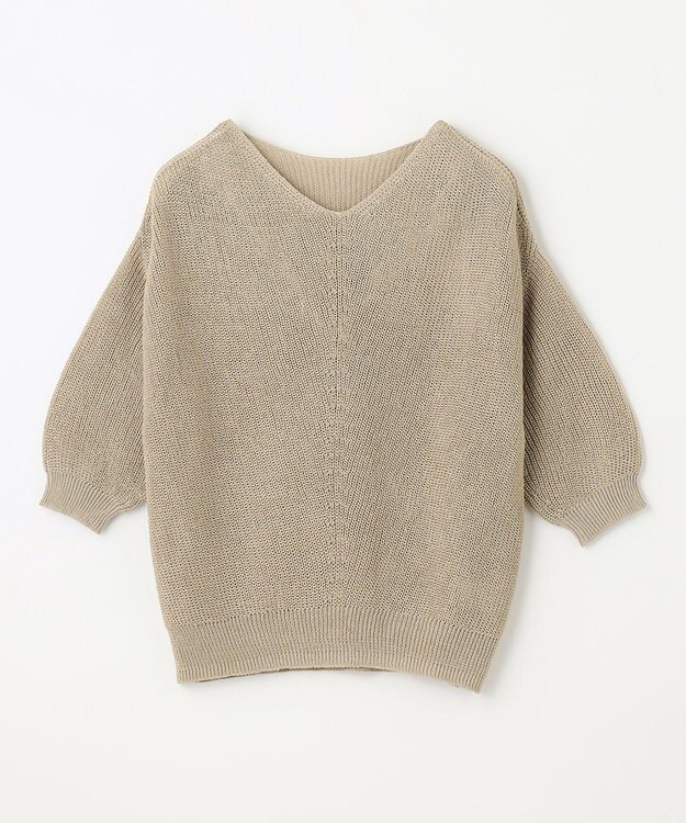 ANY 【洗濯機可能】ドライタッチニットプルオーバー サンドベージュ