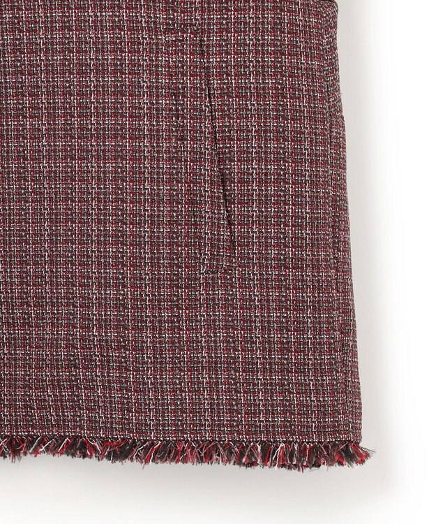 23区 S ツイーディーカラーミックス ノーカラー ジャケット レッドミックス