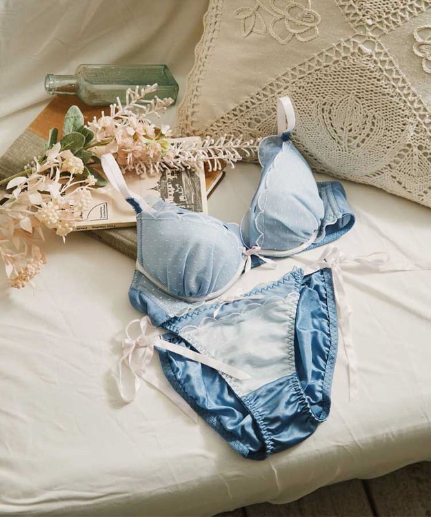 San-ai Resort（三愛水着楽園） シアードットチュール　ブラジャー＆ショーツセット【northerly】 ブルー