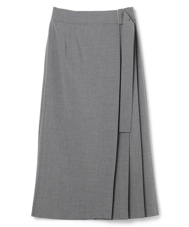 BEIGE， 【セットアップ対応・洗える・BAILA 11月号掲載】ZEPHYR / ウールライクアシンメトリープリーツスカート Top Gray