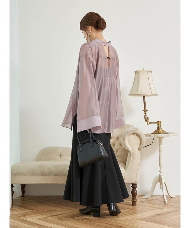 earth music&ecology マルチウェイシアーシャツ Grayish Pink