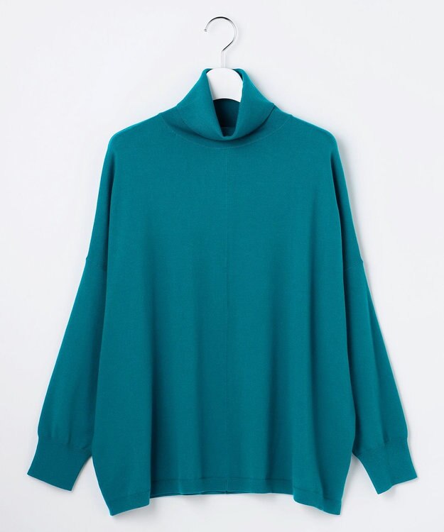 自由区 S ウォームレーヨンストレッチハイネック ニット ターコイズ