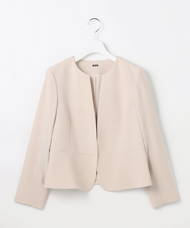 ANY SIS セレモニーダブルクロス クルーカラー ジャケット ライトベージュ