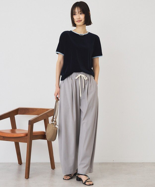 AMERICAN HOLIC シアーベロア配色プルオーバー Navy