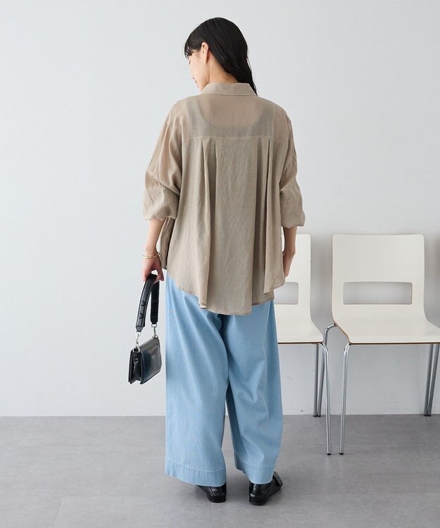 CRAFT STANDARD BOUTIQUE ヴィンテージボイルタックフレアシャツ Light Beige