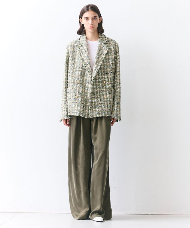 BEIGE， BERYL / ファンシーツイードダブルジャケット Khaki Mix