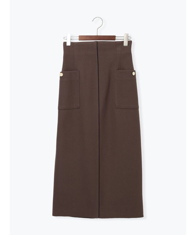 Te chichi メルトンジャージーナロースカート モカ