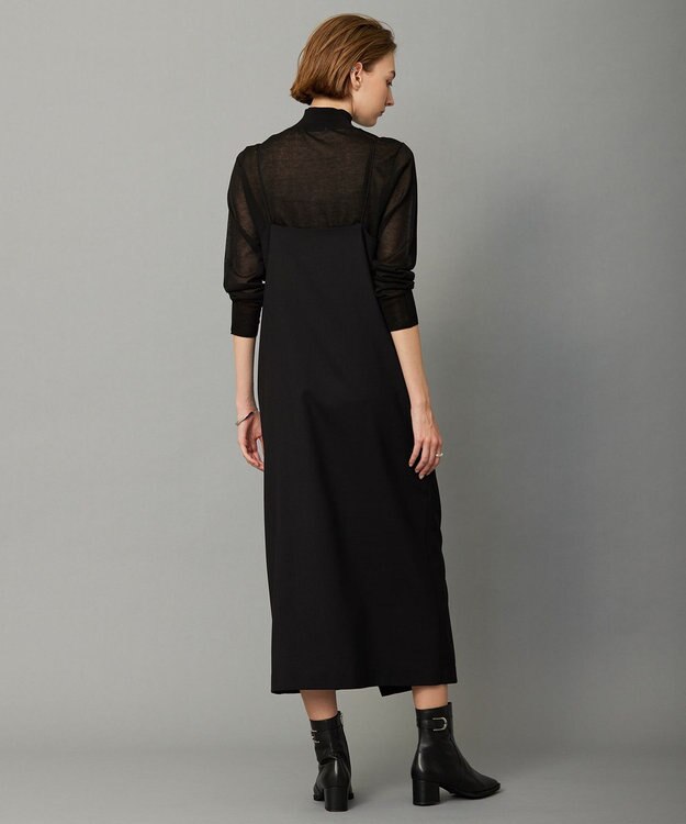 ICB L 【洗える】ウール2WAYストレッチ キャミソールワンピース ブラック系