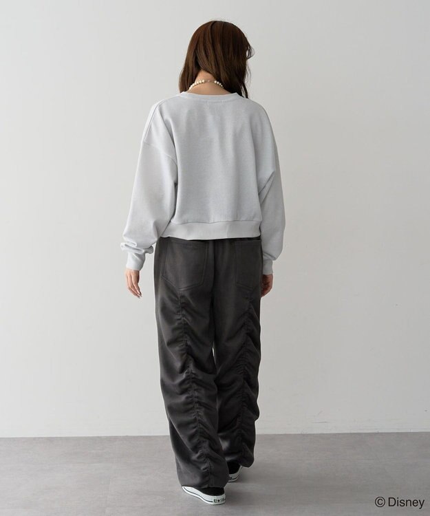 Green Parks ミッキー＆フレンズ／ラメ裏毛ショートプルオーバー White