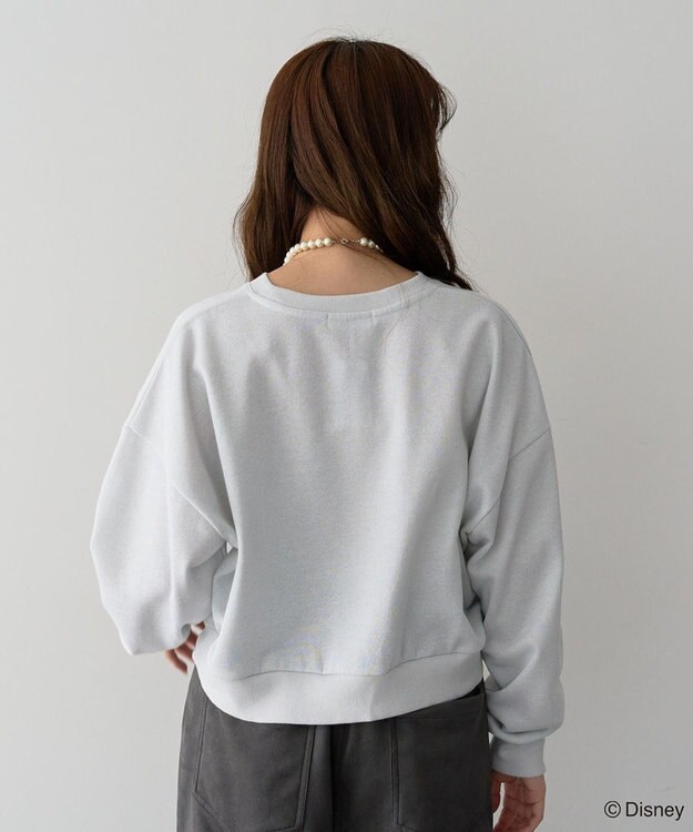 Green Parks ミッキー＆フレンズ／ラメ裏毛ショートプルオーバー White