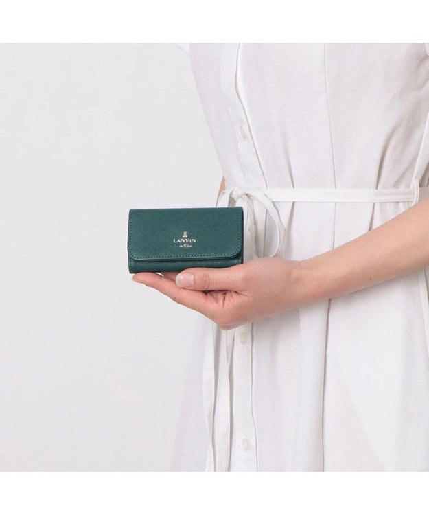 LANVIN en Bleu リュクサンブール キーケース ディープグリーン