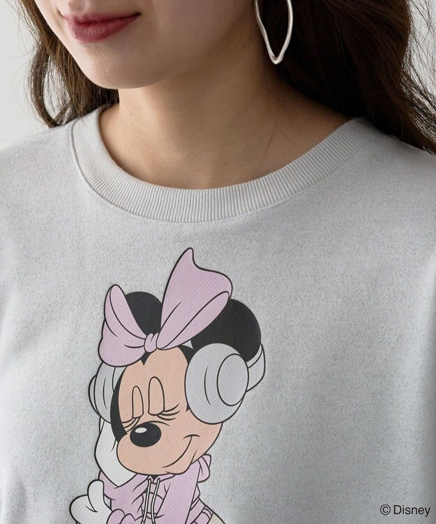 Green Parks ミッキー＆フレンズ／ラメ裏毛ショートプルオーバー White