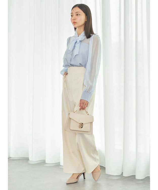 earth music&ecology シアードッキングブラウス Blue