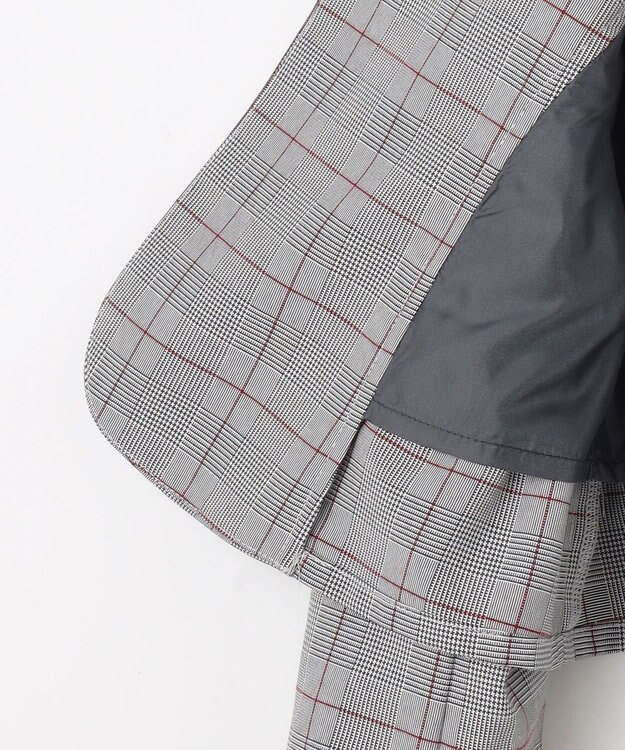 組曲 KIDS 【110-140㎝】グレンチェックジャケット＆プリーツワンピース セット ネイビー×チェック系