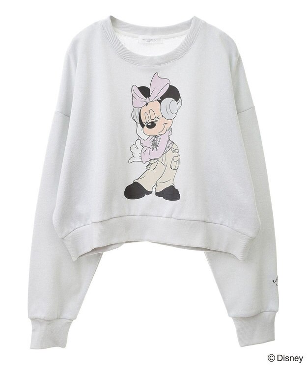 Green Parks ミッキー＆フレンズ／ラメ裏毛ショートプルオーバー White