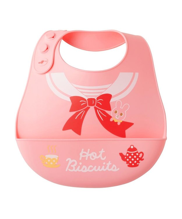 MIKI HOUSE HOT BISCUITS シリコン製 ランチスタイ ピンク