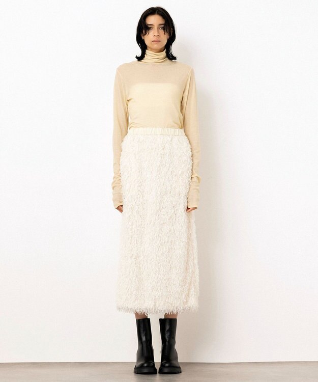 NAVE 【Nave・洗える】ツイストシアー タートルネックプルオーバー ライトイエロー系