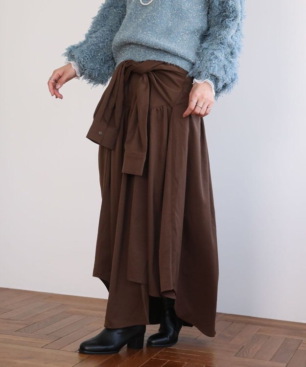 Green Parks ・ＥＬＥＮＣＡＲＥ　ＤＵＥ　袖付デザインスカート Brown