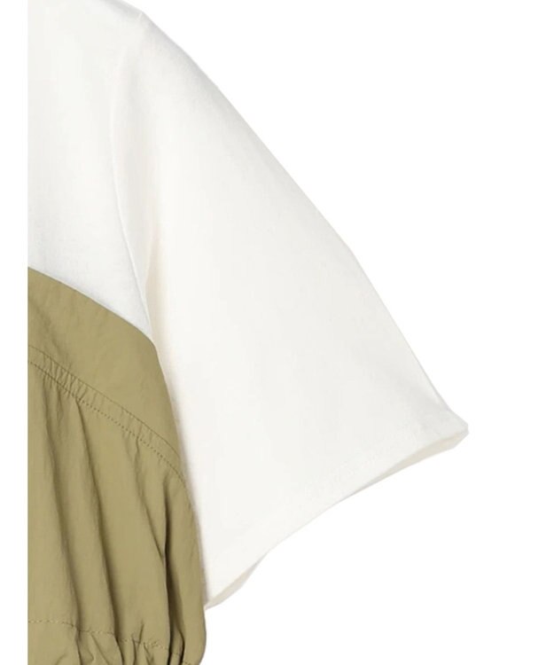 Green Parks 布帛ドッキングドロストワンピース Light Khaki