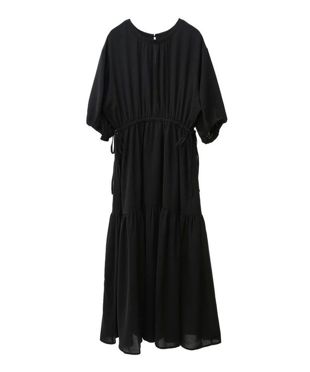 Green Parks ・ＥＬＥＮＣＡＲＥ　ＤＵＥ　５分袖ティアードワンピース Black