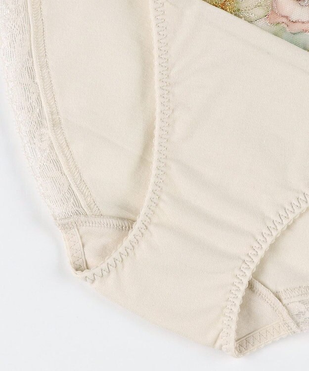 Wing ショーツ KB2060とペア 綿混素材（身生地部） やさしいはきごこち ナチュラルアップブラ はきこみ丈あさめ KF3360 ウイング／ワコール クリーム