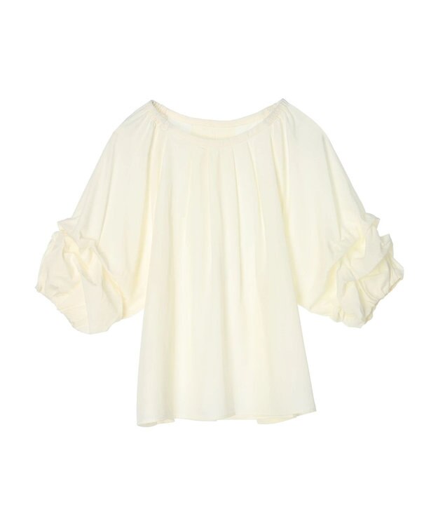 CRAFT STANDARD BOUTIQUE ピンタックホイップスリーブブラウス Ivory
