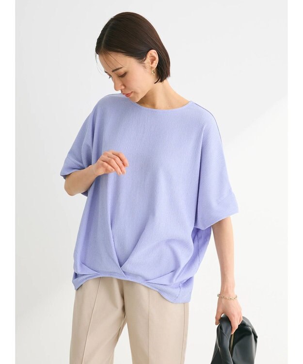 Green Parks 裾タック表面カットプルオーバー Purple