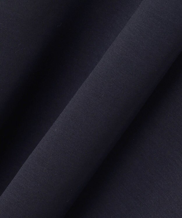 ICB L 【洗える】 レーヨンストレッチポンチ フレアワンピース ネイビー系