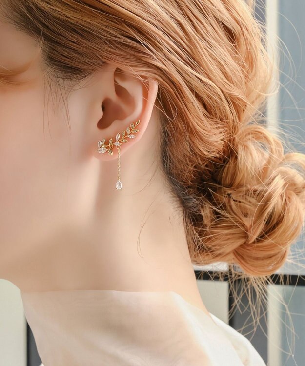 Phoebe 2wayエレガントガーデンピアス&イヤリング/ボタニカル ゴールド