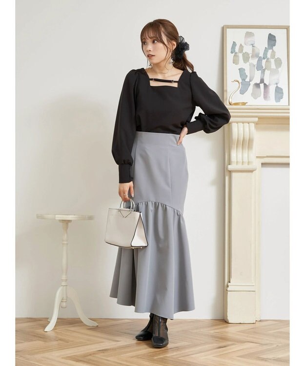 earth music&ecology ２ｗａｙストラップブラウス Black