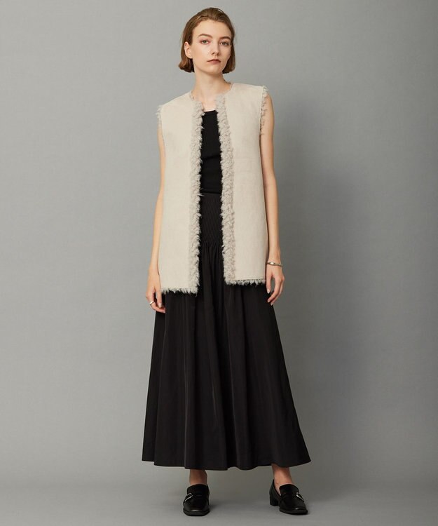 ICB 【リバーシブル着用可能】フェイクムートン ジレ トープ系