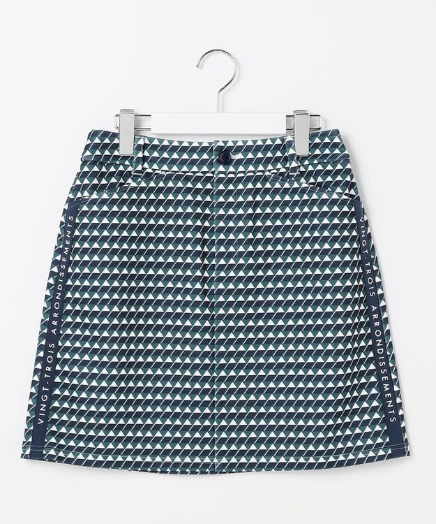 23区GOLF 【WOMEN】フラッグ総柄プリントストレッチスカート ダークグリーン系5