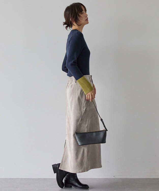 AMERICAN HOLIC バイパチリブモックネックニットプルオーバー Navy