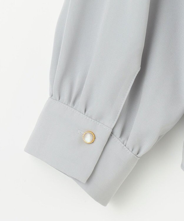 ANY SIS 【洗える】フロントタックノーブル ブラウス アイスグレー