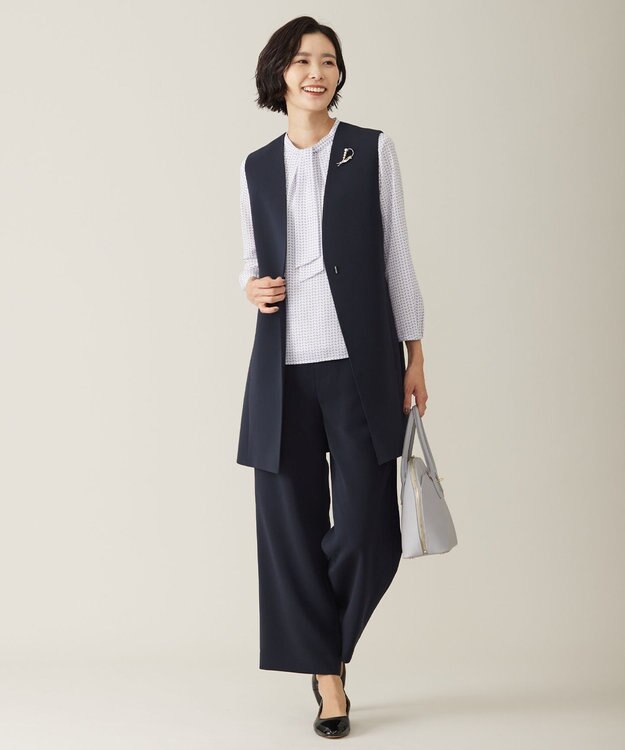 J.PRESS LADIES 幾何プリント ボウタイ カットソー ふじ色系5