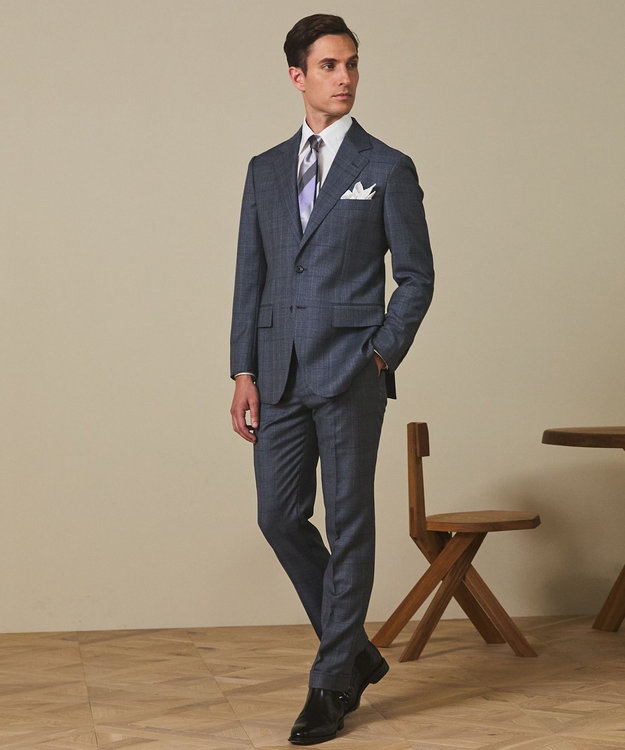 GOTAIRIKU 【ZEGNA/ゼニア】エレクタ スーツ(サックスブルーチェック) サックスブルー×チェック