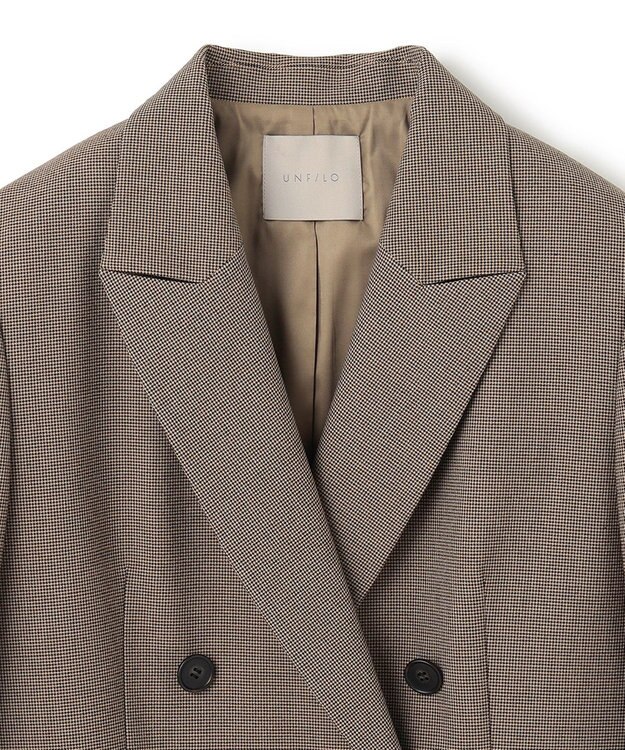 UNFILO L ダブルブレスト ジャケット ハウンドトゥース
