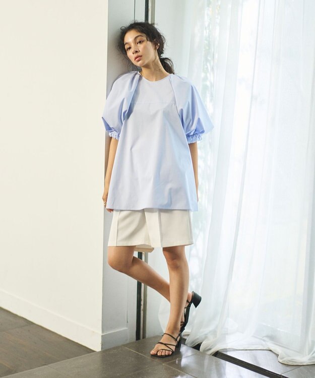 #Newans ストレートシルエットハーフパンツ ホワイト