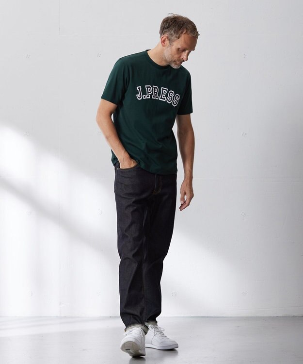 J.PRESS MEN アーチロゴ Tシャツ グリーン系
