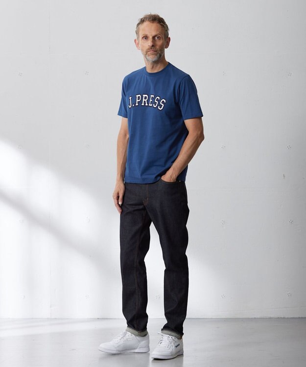 J.PRESS MEN アーチロゴ Tシャツ ブルー系