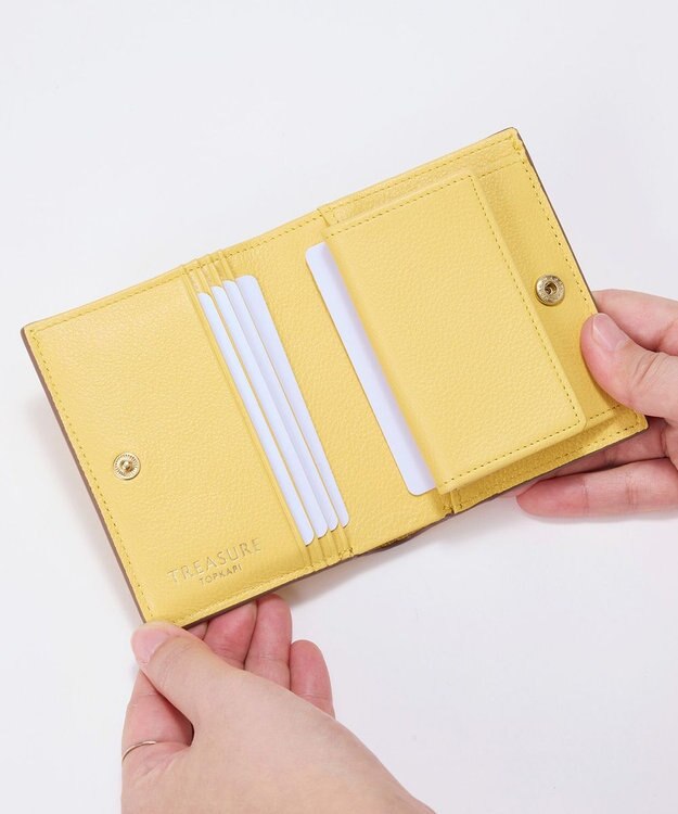 TOPKAPI 【TREASURE TOPKAPI】ソフトレザー ベルトデザイン 二つ折り財布 イエロー