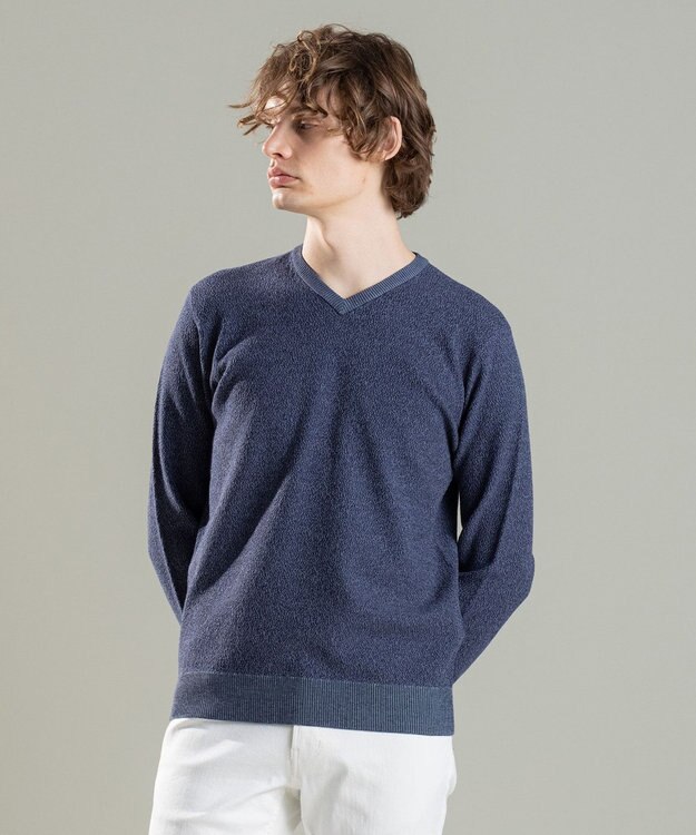 JOSEPH HOMME ライトアムンゼン　Ｖネックニット ネイビー系