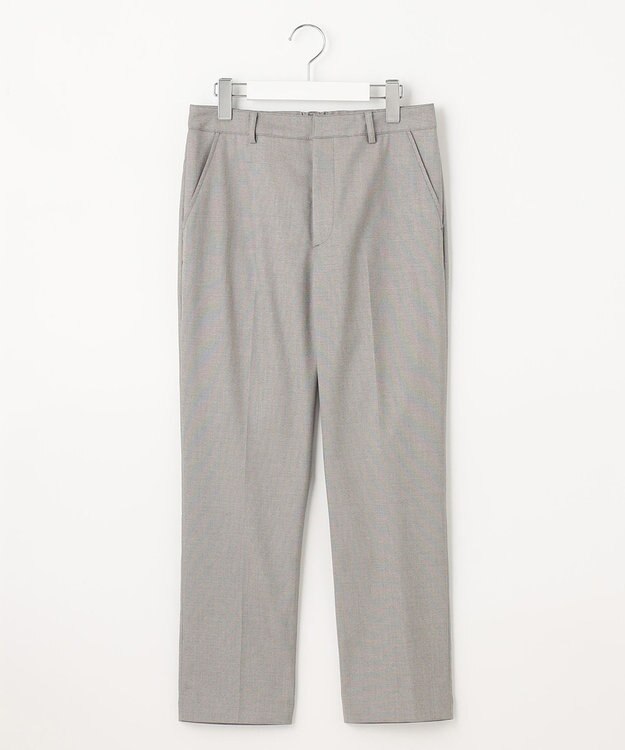 J.PRESS LADIES 【洗える】シャークスキン テーパード パンツ ライトグレー系