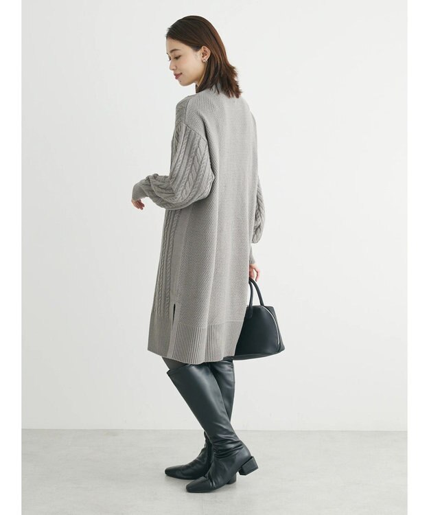 Green Parks ケーブルニットミニワンピース Gray