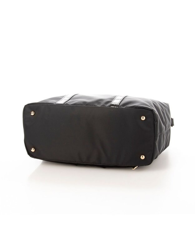 LA BAGAGERIE 【エコユース】ナイロン×型押しエナメル　2WAYミニトート ブラック