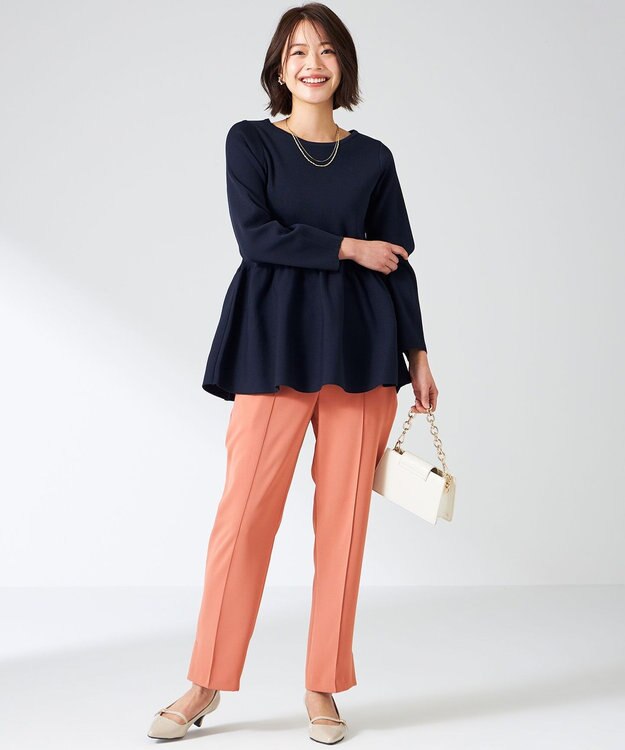 ANY SIS 【撥水・接触冷感・UVカット】コンフォートイージー テーパードパンツ オレンジ