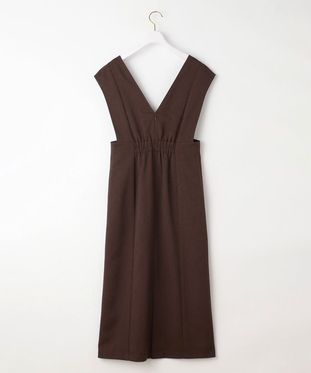 ANY SIS 【洗える】タイト ジャンパースカート ブラウン